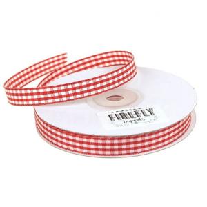 China 100% Polyester Double Faced Ribbon , Smooth Surface Gingham Check Ribbon wholesale