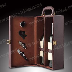 SGS Handmade Leather Glass Bottle Box For Luxury Liquors