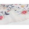 China 120 Cm Embroidered Floral Multi Colored Lace Fabric Gauze For Garment Factory wholesale