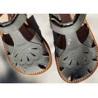 China Girls Summer Soft Girls Cowhide Leather Sandals Pretty Flat Close Toe Sandals Shoes on sale
