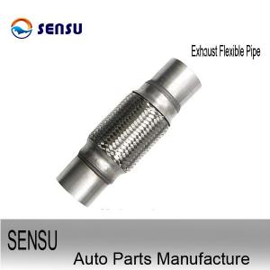1.75" X 6" X 10" SS201 Flexible Exhaust Pipe Connector With Wire Braide And Welded Nipple