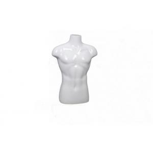 Male Upper Body Shop Display Dummy Fiberglass Material Glossy White Color
