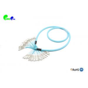 China OM3 24F Pre - terminated Trunk Cable 50 / 125μm SC UPC Fanout 2.0mm Fiber Optic Patch Cord With Aqua LSZH Material supplier