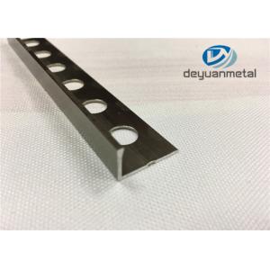 China Hole Punched Aluminium Round Edge Tile Trim , 1.0mm Carpet Aluminum Trim supplier