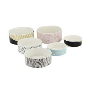 Multiple Size Personalized Ceramic Dog Bowls For Decoration / Promotional Gift