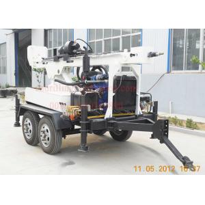 150m Dth Mud Drilling Trailer Mounted Drilling Rig With 45kw Diesel TWD150