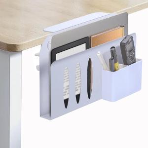Silver Desk Organizer for Laptop Clamp-On Desk Shelf Hook Type Standing Desk Drawer