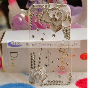 China Custom Crystal Bling Flower Mobile iPhone 4 Diamond Covers Cases supplier