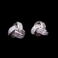 China Round Shape Cubic Zirconia Stud Earrings 925 Silver Jewelry Stores on sale