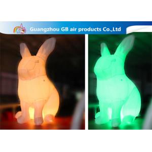 LED Color Changing Inflatable Easter Bunny Costume , Giant Inflatable Rabbit
