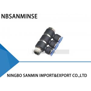 China Tube Universal Triple Branch Union Fittings Plastic Banjo Air Push In Swivel Quick Connector Sanmin supplier