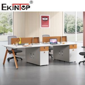 China White Table Top Office Workstation For Staff  2-8 Person Steel Frame supplier