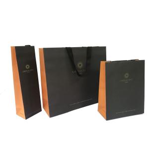 China Black Personalised Handmade Sheet Paper Bag Customized Logo Printing supplier