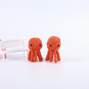 Hand Woven Octopus Dog Cotton Rope Toy 10X6.5cm For Gnawing