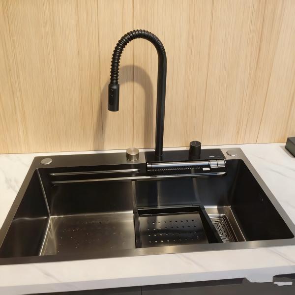 China DeepMax Pro 10インチ 超深型 シングルボウル ステンレススチール製キッチンシンク、ブラッシュ仕上げ、防音パッド付き wholesale