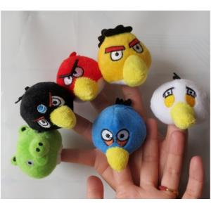 China The Small Bird Plush Finger Puppets For Babies , Yellow / Red / Blue supplier