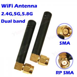 China WiFi Antenna 2.4GHz/5.8GHz Dual Band 3dbi RPSMA/SMA Connector Rubber Aeria For Mini PCI Card Camera USB Adapter Network supplier
