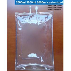 Large Volume 2000ml 3000ml 5000ml 7mm veterinary Disposable PVC Infusion IV Bag with Twist-Off Double Port