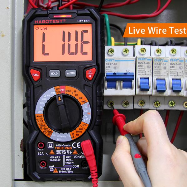 Professional Automatic Digital Multimeter 1000v With Input Jack LED Indicator