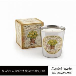 China Beautiful Smelling Home Scents Candles , Aromatherapy Soy Candles Amber Fragrance supplier