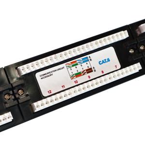 RJ45 Jacks Network Patch Panel for Networking and Network Cabling System 1U Height