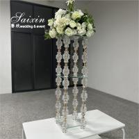 China Hot Sale Crystal With Gold Metal Desing Flower Stand For Wedding Centerpieces on sale