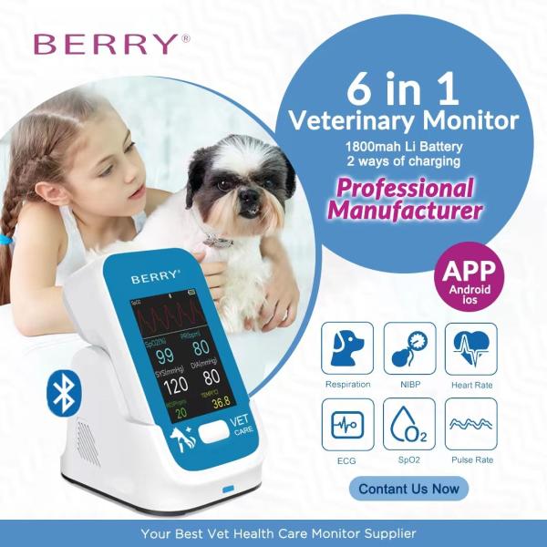 6つの徴候は外科Bluetooth Spo2、ECGのNIBPの獣医の患者モニターの再充電可能なリチウムを監察する