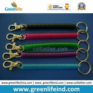 Safety Elastic Coiled Cord Belt Anti-Lost ID Spiral Key Chain Holders