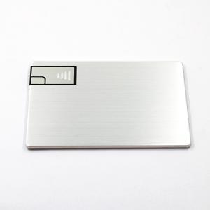 China Silver Metal 2.0 Credit Card USB Sticks 16GB 32GB ROSH Approved supplier