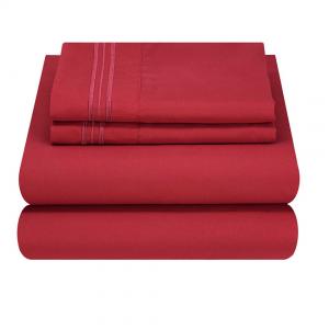 China XINPAI Microfiber Three Lines Embroidery Massage Bedding Sheet Set for Flat Bed Sheet supplier