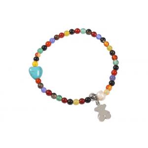 7 Inch Colorful Lady Yoga Bead Bracelets , Natural Stone Beaded Bracelets