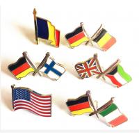 China DF Custom Lapel Pins No Minimum Order National Flag American Flag Double Flags for sale