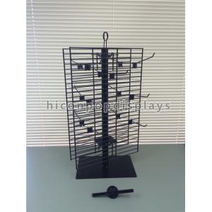 2 Way Rotating Metal Wire Display Shelving Glove Display Stand With Metal Hooks