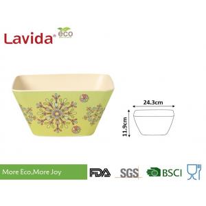 China Abstract Flower Design Bamboo Fiber Bowls Square Shape High Strength Food Safe supplier