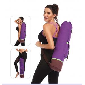 China Large Capacity Yoga Mat Carry Bag Carrier Durable Canvas Cotton Yoga Pilates Backpack supplier