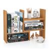Adjustable Desktop Display Shelf Rack Bookshelf for Office Kitchen Bamboo Home