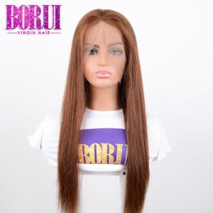 China Unprocessed Colored Lace Wig , #4 Bob Straight Lace Frontal Wig Dyed Bleach supplier