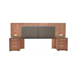 China Modern Vinyl Queen Bed Hotel Style Headboards Fully Finished For Bedroom Furniture supplier