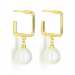 China Barley Jewelry Womens Pearl Shape Love Stud Earring 925 Silver Large Statement Hoop Earrings wholesale