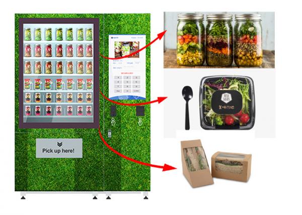 Touch Screen Refrigerated Salad Vending Machine , Healthy Food Vending Locker