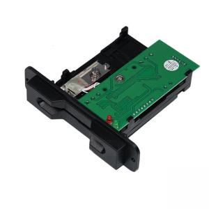 China Half Insertion Manual Magnetic Card Reader RS232 / TTL / USB Black Bezel supplier
