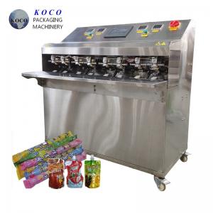 China Preformed Bag Filling Machine Small Semi Automatic Filling And Sealing Machine supplier