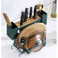 China 283x160x260mm Countertop Storage Rack , Kitchen Knives Holder Fireproof Green Coating on sale
