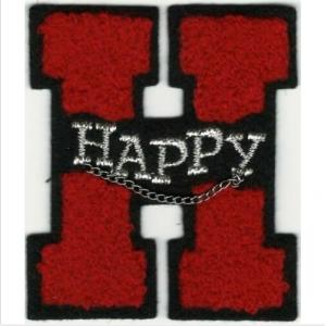 2 1/2" Red Happy Letter H Chenille Varsity Patch