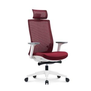 Cadeira de escritório de malha ergonômica CEO vermelha antivibração cadeira de escritório giratória