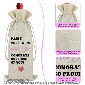 Wedding Wine Bag, Gift For Wedding Planning, Wedding Officiant, Wedding Host, Bride And Groom Wine Gift, Linen Wine