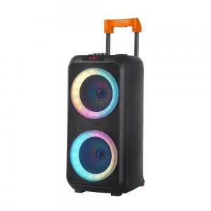 China Portable Strong Bass Bluetooth Speaker Double 8 Inch Party LED Speaker supplier