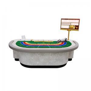 China Luxurious Casino Poker Table Solid Marble Baccarat Table With Chips Tray supplier