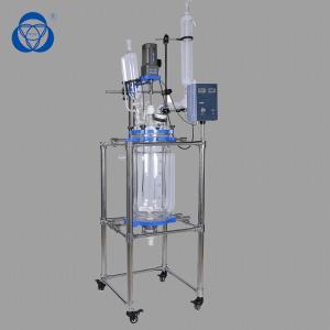 China High Borosilicate Glass Reactor Vessel , Single Layer Glass Reactor  Double Walls supplier
