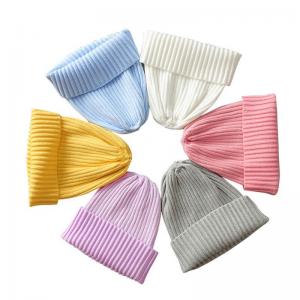 China Autumn Winter Custom Logo Baby Beanie Hat Rib Fashion Fitted Knitting Baby Hat supplier